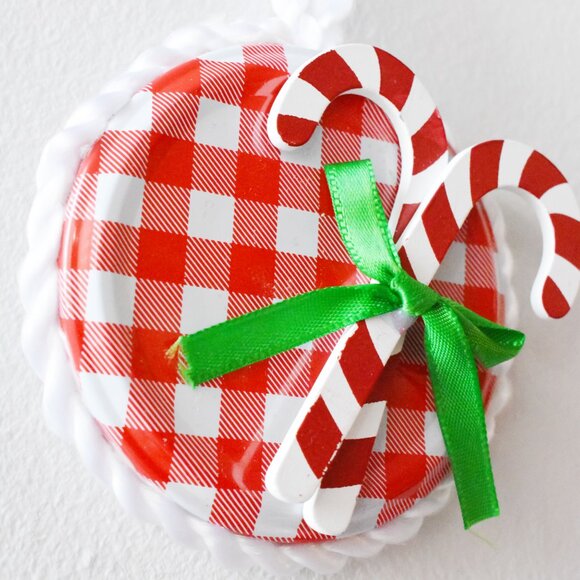 Handmade Picnic Core Christmas Ornament Recycled Christmas Decor - Picture 2 of 4